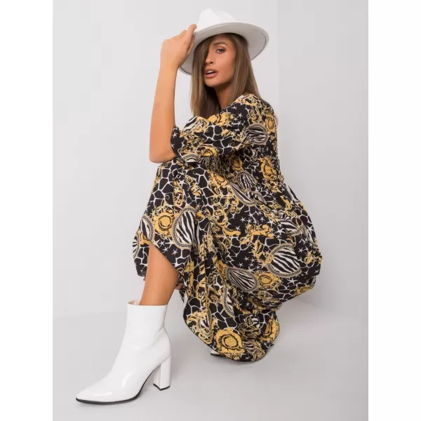  Dámské šaty ITALY MODA DHJ-SK-13965-1.61P BLACK AND YELLOW 