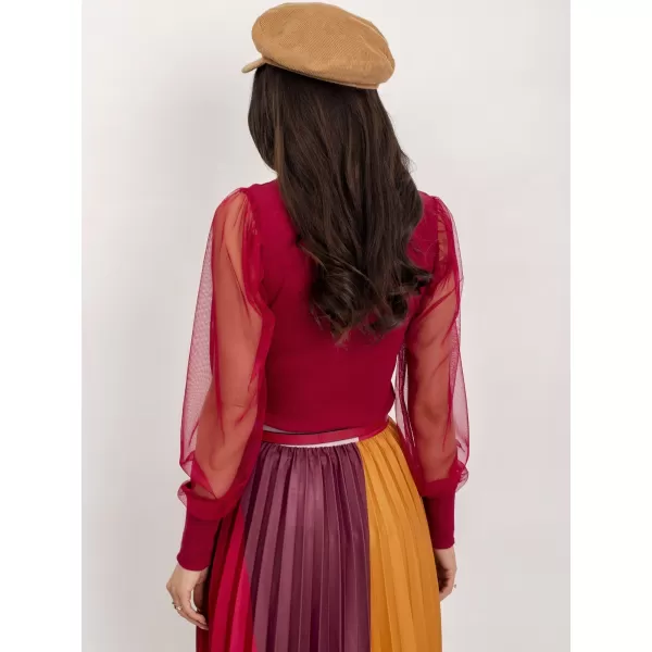  Dámská halenka RUE PARIS RV-BZ-5192.16 BURGUNDY 