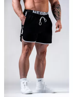 NEBBIA Teplákové šortky HERO 295 BLACK