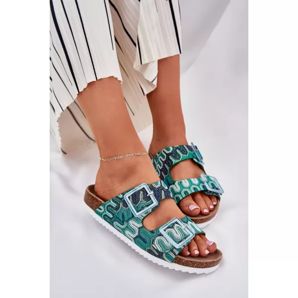  Dámské pantofle S.BARSKI RB51-006 GREEN 