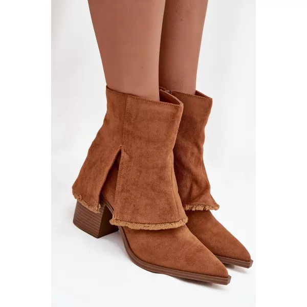  Dámské boty na podpatku BOTO IDALIA 40012 CAMEL 