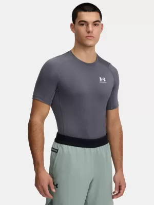 Pánské triko UNDER ARMOUR HG ARMOUR COMP SS 1361518-025 ŠEDÁ