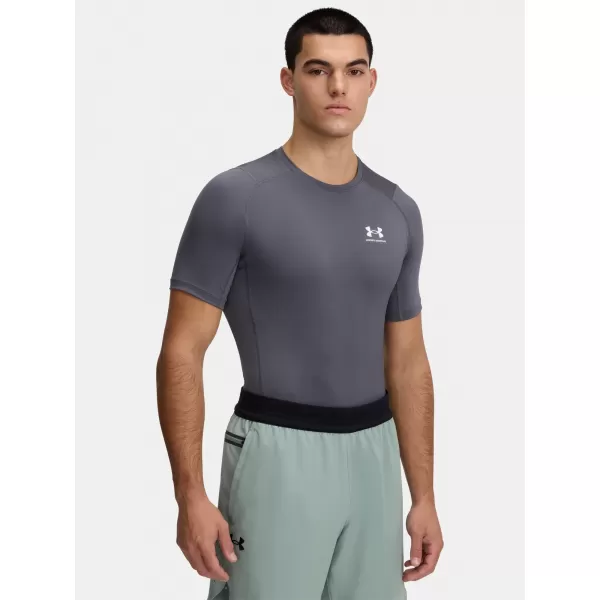  Pánské triko UNDER ARMOUR HG ARMOUR COMP SS 1361518-025 ŠEDÁ 