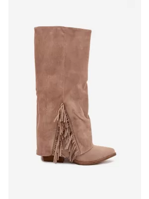 Dámské boty na podpatku BOTO ZALIA 38568 KHAKI