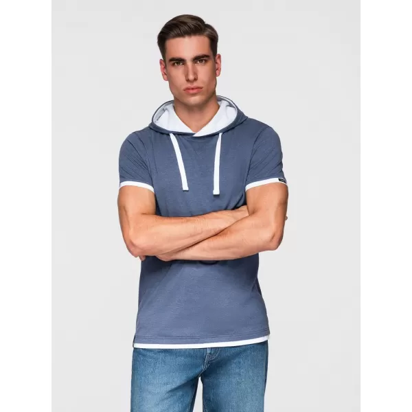  Pánské triko OMBRE OM-TSCT-0256 DARK BLUE MELANGE 
