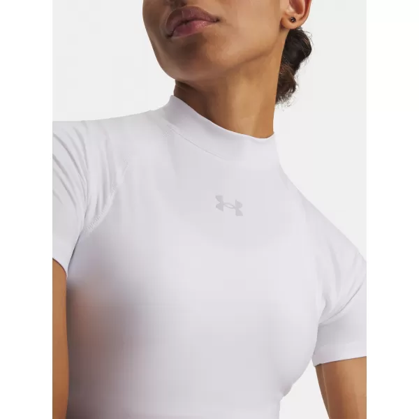  Dámské triko HEATGEAR CROP MOCK SS 6010006-100 BÍLÁ 
