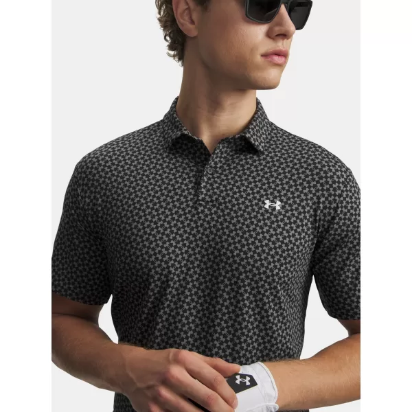  Pánské triko UNDER ARMOUR T2G PRINTED POLO 6012304-001 ČERNÁ 