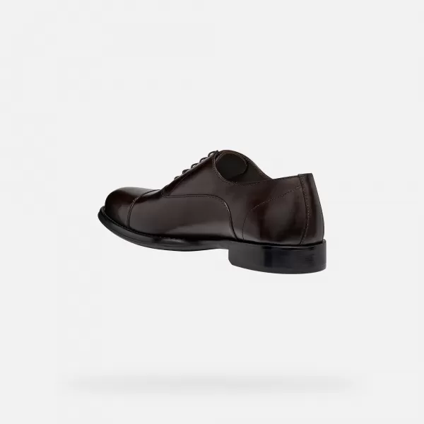  Pánské společenské boty GEOX BARBERIGO G014409 TMAVĚ HNĚDÁ 