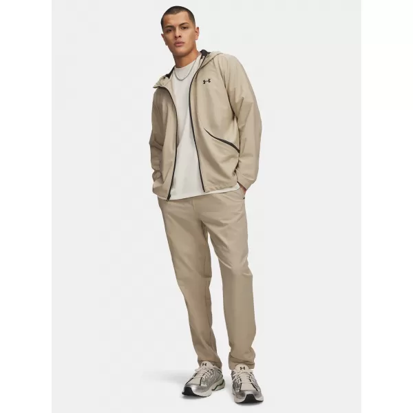  Pánské sportovní kalhoty UNDER ARMOUR UA UNSTOPPABLE TAPERED PANTS HNĚDÁ 