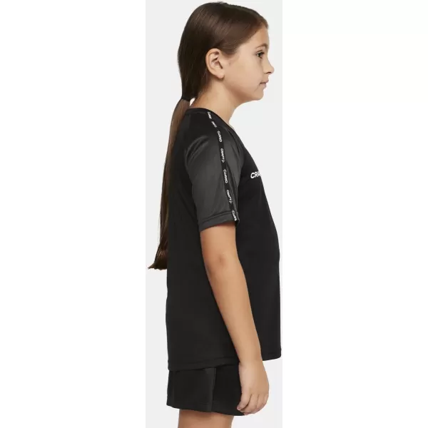  Dětské kontrastní sportovní tričko CRAFT TW Squad Go Contrast Jersey Jr ČERNÁ/ŽULOVÁ 