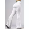 NEBBIA High-waist flared legíny CLUB DOR 630 WHITE