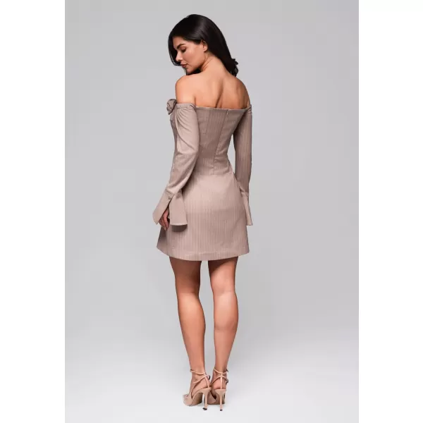  Dámské šaty LARICA LA-OM-DLR221 BEIGE 