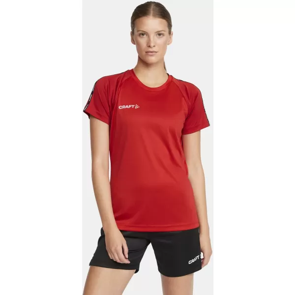  Dámské kontrastní sportovní tričko CRAFT TW Squad Go Contrast Jersey W JASNĚ ČERVENÁ/EXPRES 