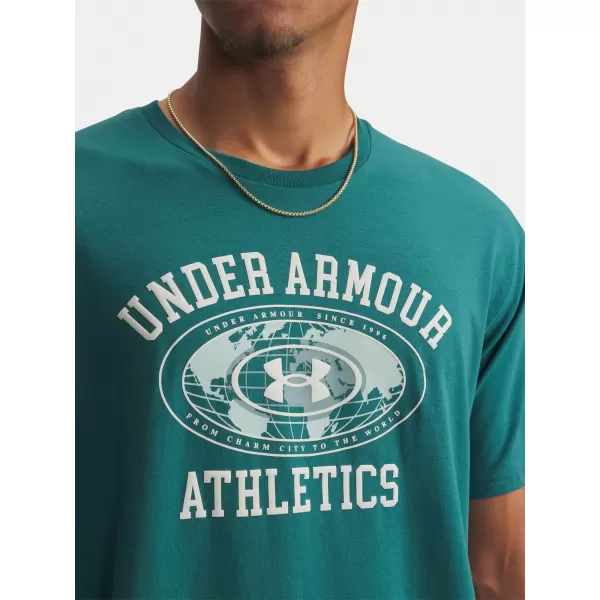  Pánské triko UNDER ARMOUR M 60/40S ARMOR GLOBE SS 6009261-338 ZELENÁ 