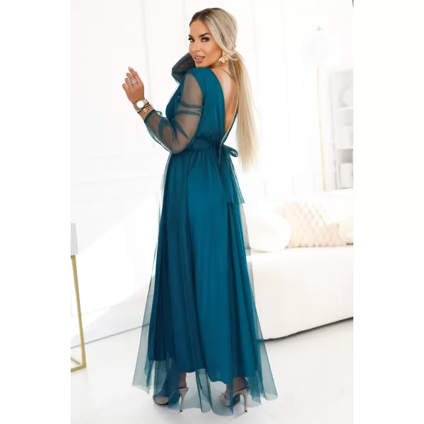  Dámské šaty NUMOCO 664-2 LAHVOVĚ ZELENÁ 
