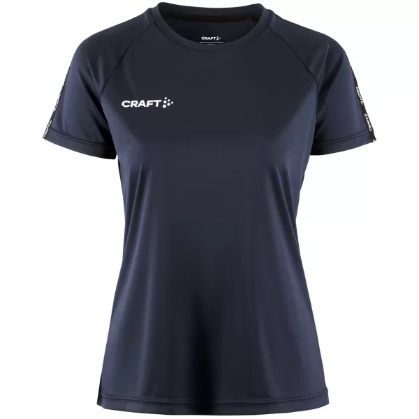  Dámské kontrastní sportovní tričko CRAFT TW Squad Go Contrast Jersey W NÁMOŘNÍ MODRÁ 