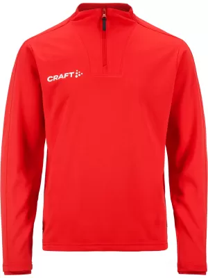 Dětská tréninková bunda s 1/4 zipem CRAFT TW Evolve 2.0 Half Zip Jr JASNĚ ČERVENÁ