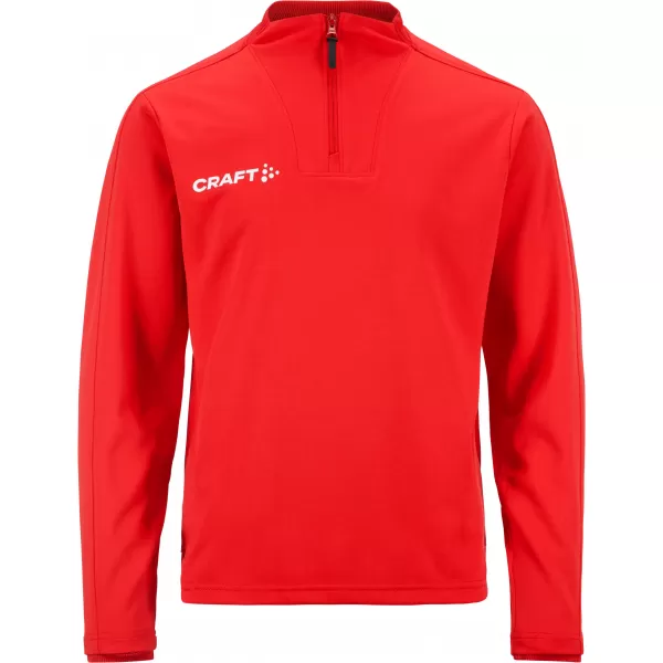  Dětská tréninková bunda s 1/4 zipem CRAFT TW Evolve 2.0 Half Zip Jr JASNĚ ČERVENÁ 