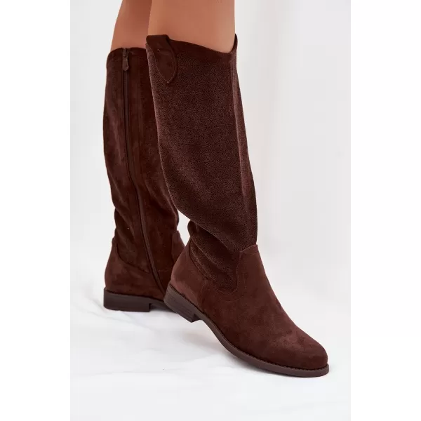  Dámské kozačky S.BARSKI HY61-8022 BROWN 