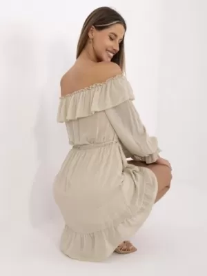 Dámské šaty OCH BELLA TW-SK-BI-1203.72P LIGHT BEIGE
