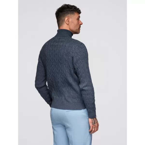  Pánský svetr OMBRE OM-SWTN-0157 NAVY BLUE 
