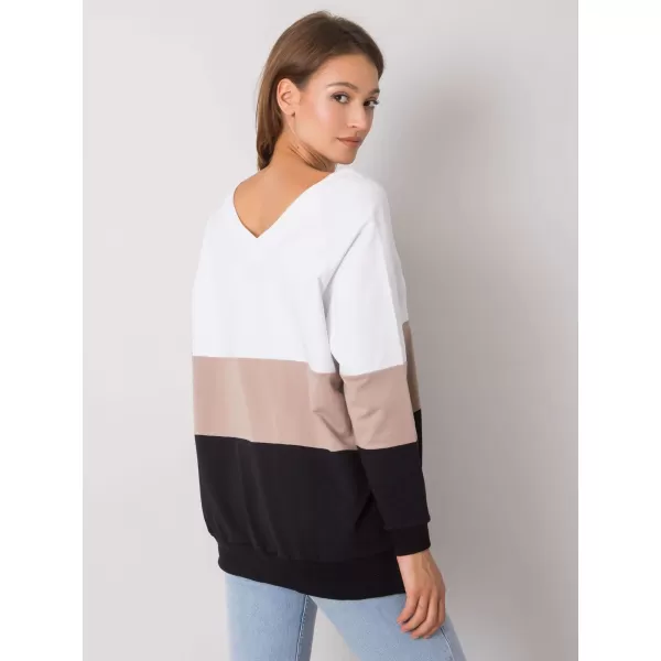  Dámská mikina RUE PARIS RV-BL-5972.07 BLACK AND BEIGE 