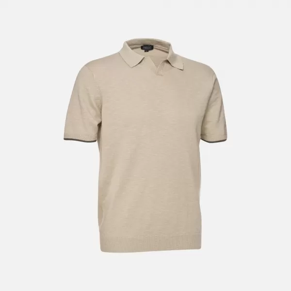  Pánské triko GEOX KNIT G012318 BÉŽOVÁ 