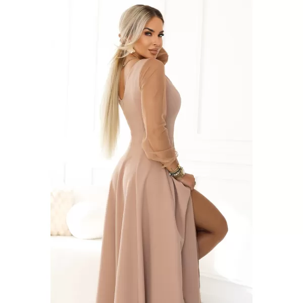  Dámské šaty NUMOCO LORETTA 640-4 BÉŽOVÁ 