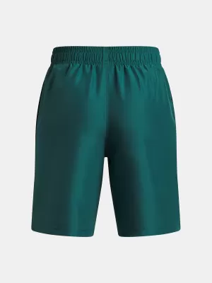 Chlapecké kraťasy UNDER ARMOUR UA TECH WOVEN WORDMARK SHORT 1383341-338 TMAVĚ ZELENÁ