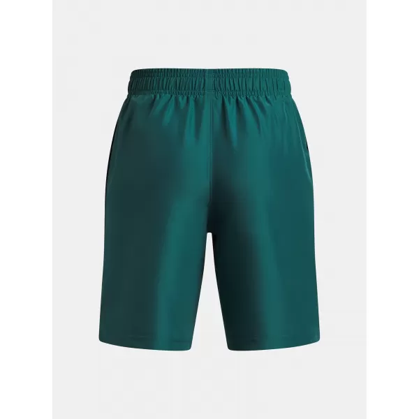  Chlapecké kraťasy UNDER ARMOUR UA TECH WOVEN WORDMARK SHORT 1383341-338 TMAVĚ ZELENÁ 