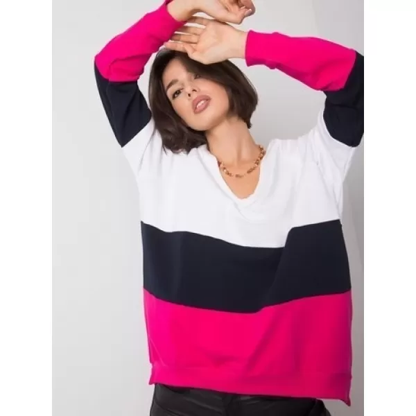  Dámská mikina RUE PARIS RV-BL-5972.07 WHITE-PINK 