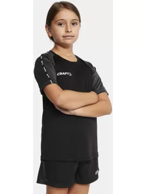 Dětské kontrastní sportovní tričko CRAFT TW Squad Go Contrast Jersey Jr ČERNÁ/ŽULOVÁ