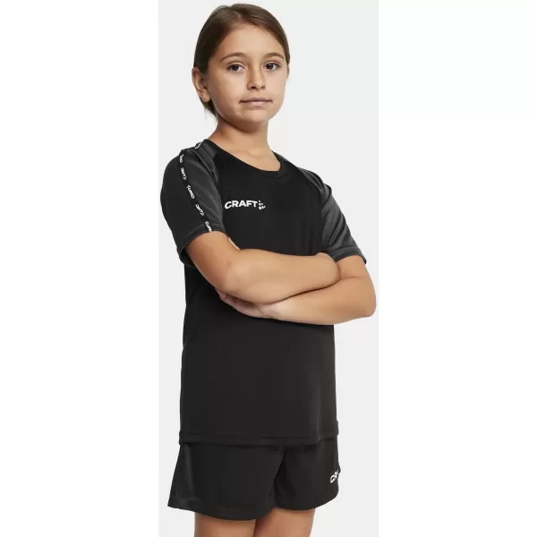  Dětské kontrastní sportovní tričko CRAFT TW Squad Go Contrast Jersey Jr ČERNÁ/ŽULOVÁ 