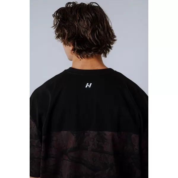  NEBBIA Oversized tričko POWER 898 DARK BROWN CAMO 