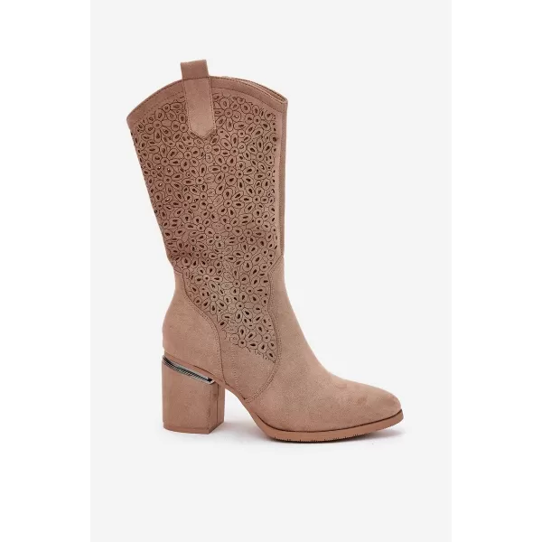  Dámské kozačky S.BARSKI HY51-238 BEIGE 