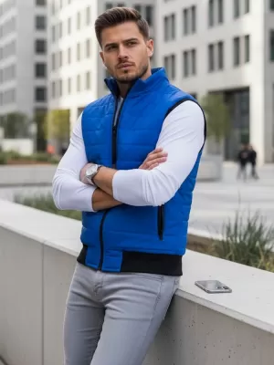 Pánská vesta DSTREET MODRÁ