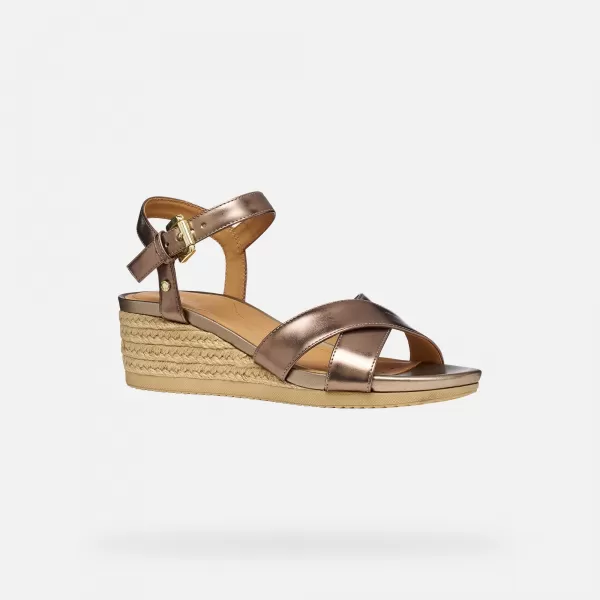  Dámské sandály GEOX ISCHIA CORDA G012728 BÉŽOVÁ 