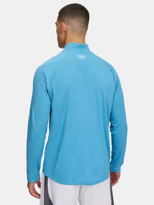 Pánské triko UNDER ARMOUR UA TECH TEXTURED 1/2 ZIP 1382797-453 MODRÁ