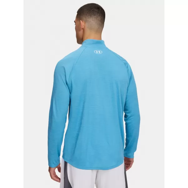  Pánské triko UNDER ARMOUR UA TECH TEXTURED 1/2 ZIP 1382797-453 MODRÁ 