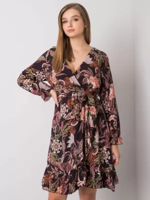 Dámské šaty OCH BELLA TW-SK-BI-H2515.38X BLACK AND BEIGE
