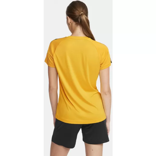  Dámské kontrastní sportovní tričko CRAFT TW Squad Go Contrast Jersey W ŠVÉDSKÁ ŽLUTÁ/ZLATÁ 