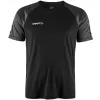 Pánské kontrastní sportovní tričko CRAFT TW Squad Go Contrast Jersey M ČERNÁ/ŽULOVÁ