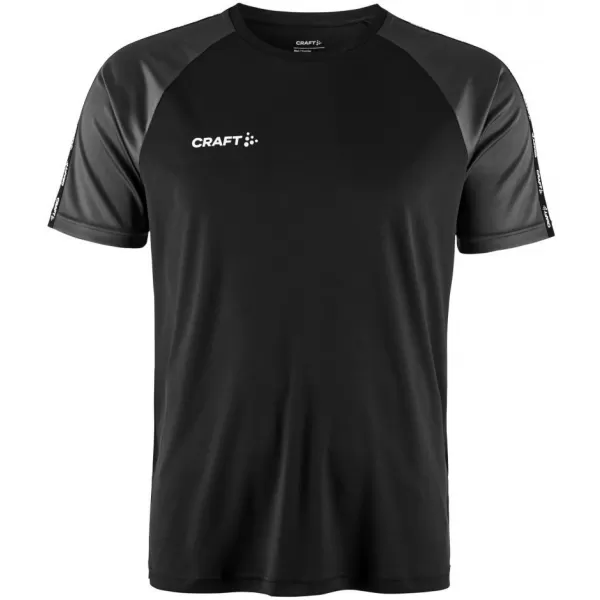  Pánské kontrastní sportovní tričko CRAFT TW Squad Go Contrast Jersey M ČERNÁ/ŽULOVÁ 