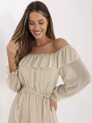 Dámské šaty OCH BELLA TW-SK-BI-1203.72P LIGHT BEIGE