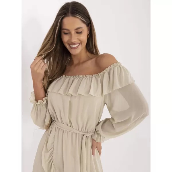  Dámské šaty OCH BELLA TW-SK-BI-1203.72P LIGHT BEIGE 