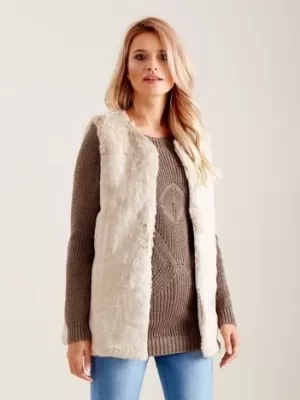 Dámská vesta WOOL FASHION ITALIA AT-KZ-4102-1.20P LIGHT BEIGE