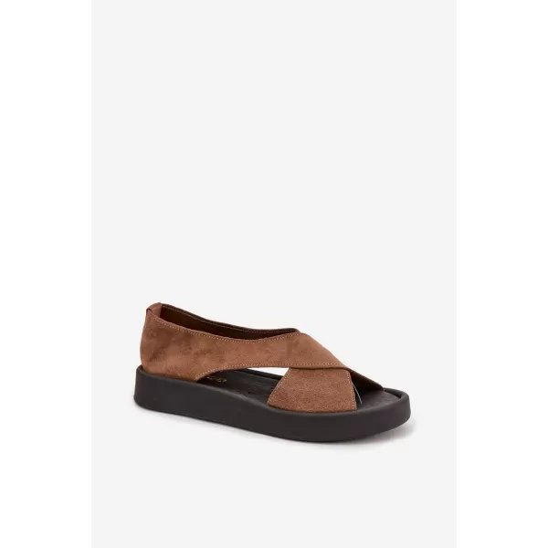  Dámské sandály ZAZOO 3196 BROWN/BEIGE 