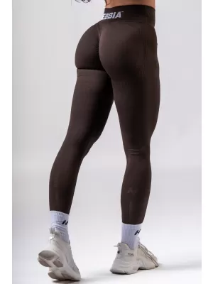 NEBBIA High-waist push-up legíny POWER 888 DARK BROWN