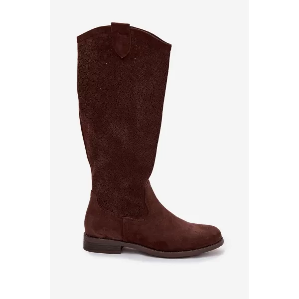  Dámské kozačky S.BARSKI HY61-8022 BROWN 