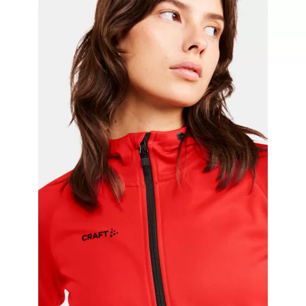  Dámská bunda s kapucí CRAFT Corp. ADV Unify Hoodie Jacket W JASNĚ ČERVENÁ 